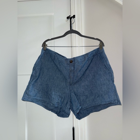 GAP Denim Blue 5” Women's Linen Shorts - Picture 1 of 3